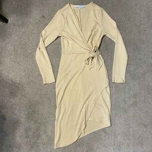 HYFVE Cream Knit Asymmetrical Dress